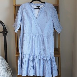 NWT JCrew Ruffleneck Tiered Popover Dress